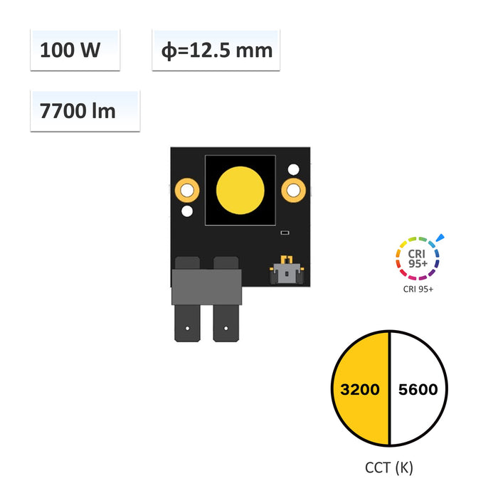 YUJILEDS® CRI 95+ High Power 100W Flip Chip COB LED 3200K 5600K - 125H