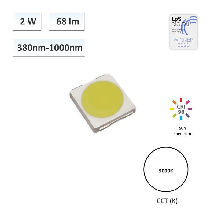 YUJILEDS® CIE D50 5000K SAI 86 2W LED SMD - 5050 - 10pcs