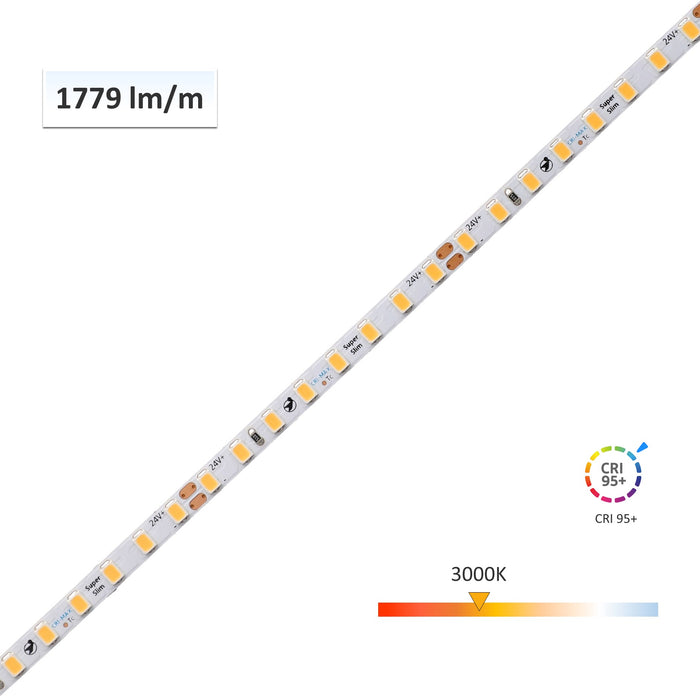 CRI-MAX™ CRI 95+ Super Slim LED Flexible Strip 3000K - 128 LEDs/m - 5m/Reel