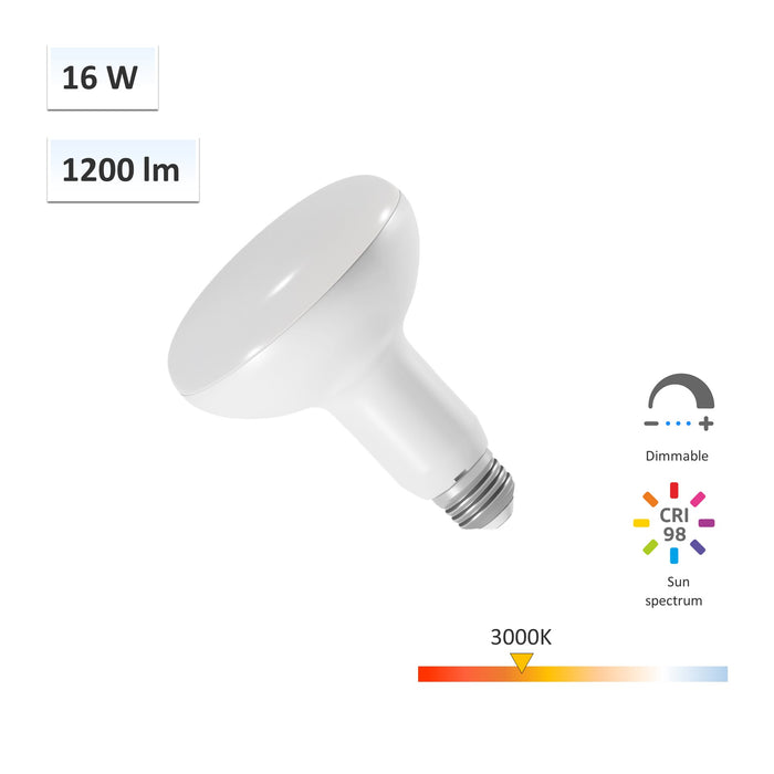 SunWave™ CRI 98 16W BR30 LED Bulb 3000K