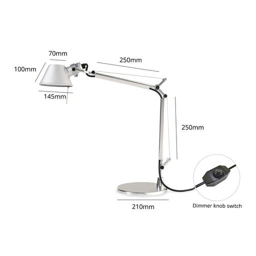 YujiLights™ Adjustable Aluminum Table Desk Lamp Accessories for Bedroom, Study Room & Office