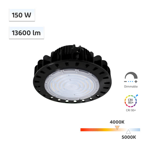 Yuji CRI-MAX™ CRI 95+ 150W High Bay UFO LED Light 4000K 5000K