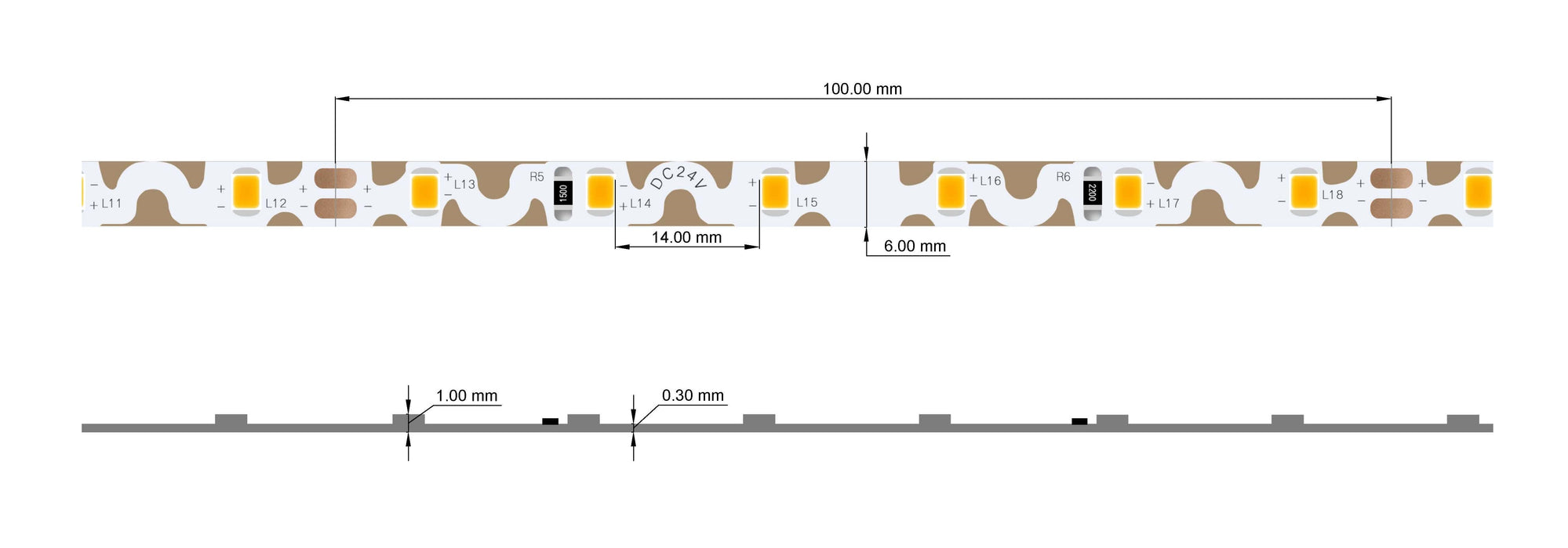 YUJILEDS® High CRI 95+ Zig Zag S Shape LED 2835 Flexible Strip