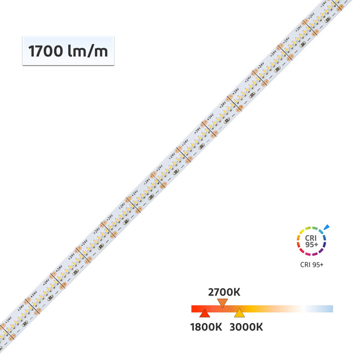 Yujileds CRI-Max™ CRI 95+ High Brightness LED Flexible Strip 1800K 2700K 3000K - 420 LEDs/m 