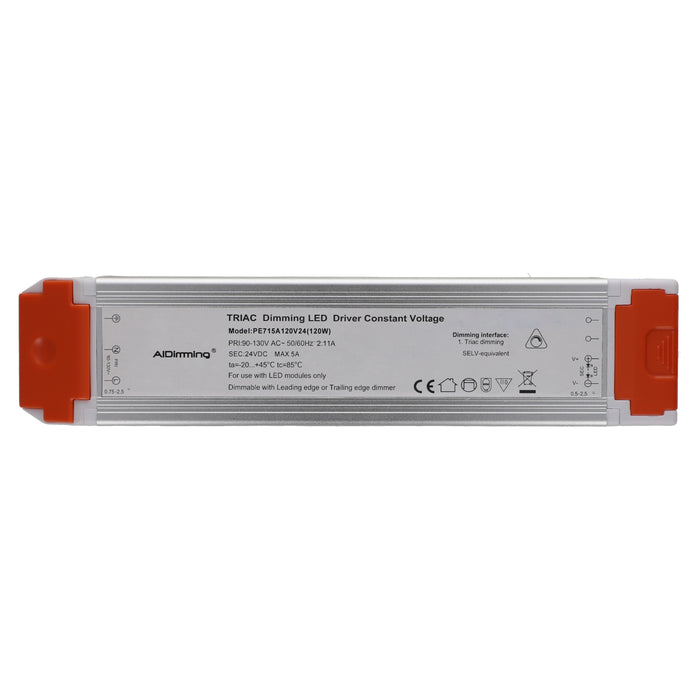 AIDimming 120W Flicker-Free Dimmable Triac Dimmer Constant Voltage Driver for LED Strip