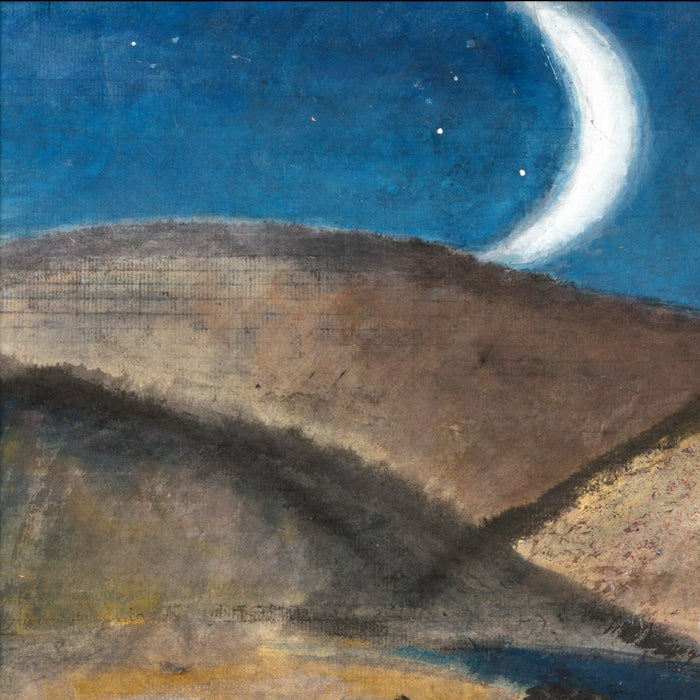 Geng Yukun's Heavy-Color Masterpiece "Dunhuang Crescent Moon Spring" (1991) – A Sacred Oasis of the Silk Road in Miniature