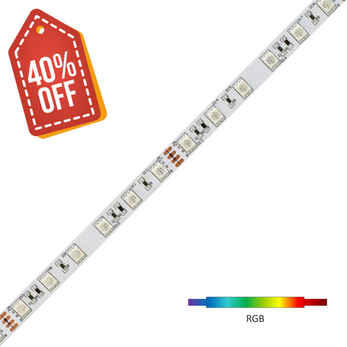 【40% OFF】 YUJILEDS® 3-in-1 RGB LED Flexible Strip - 60 LEDs/m - 5m/Reel