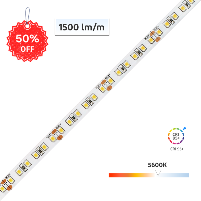 【50% OFF】CRI-MAX™ CRI 95+ LED Flexible Strip Cool White 5600K - 5m/Reel