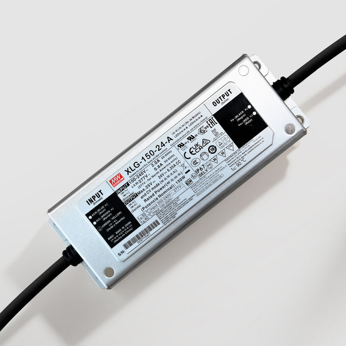 MEAN WELL IP67 Waterproof LED Constant Power Supply for LED Strips, 150W - Pack: 1pc