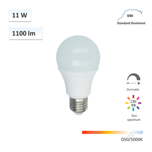 NormLite™ CRI 98 D50 Standard Illuminant LED Bulb 5000K