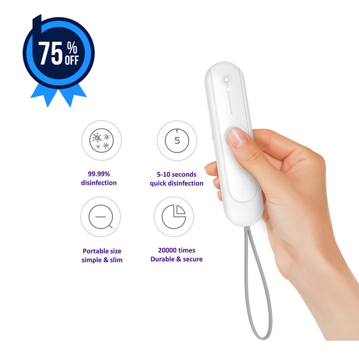 【75% OFF】YujiLights™ Portable Handheld Ultraviolet UVC Antibacterial LED Sanitizer