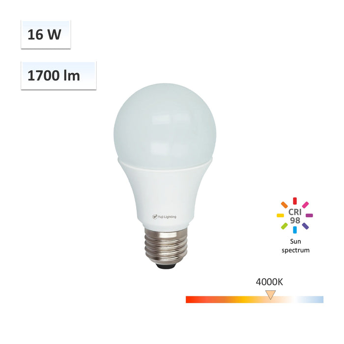 SunWave™ CRI 98 A70/A21 Flicker-Free High Brightness Wellbeing Lighting 16W LED Bulb 4000K - 4pcs/8pcs