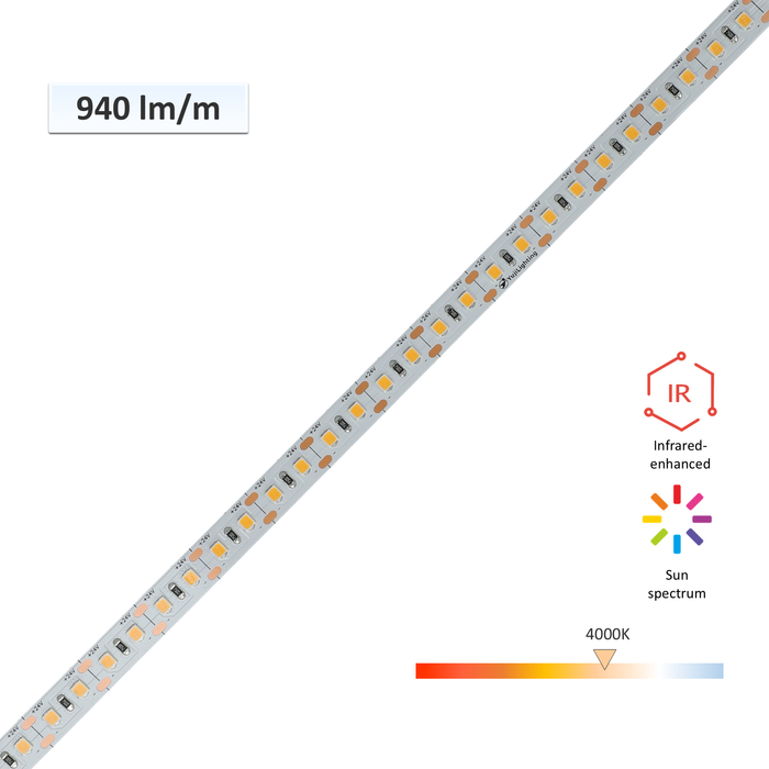 SunWave+™ Infrared-Enhanced Full-Spectrum CRI 98 High Efficacy High Brightness LED Flexible Strip 4000K - 5m/Reel