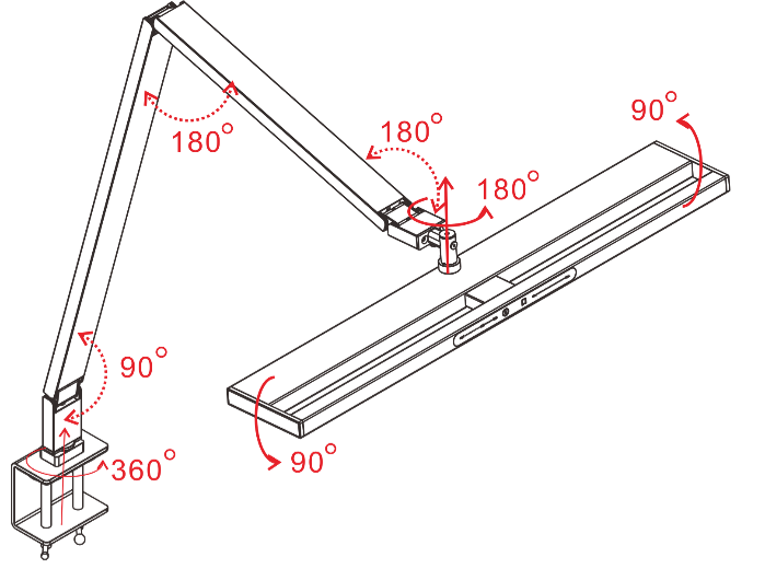 6D Hinge Design For Free Lighting Directions