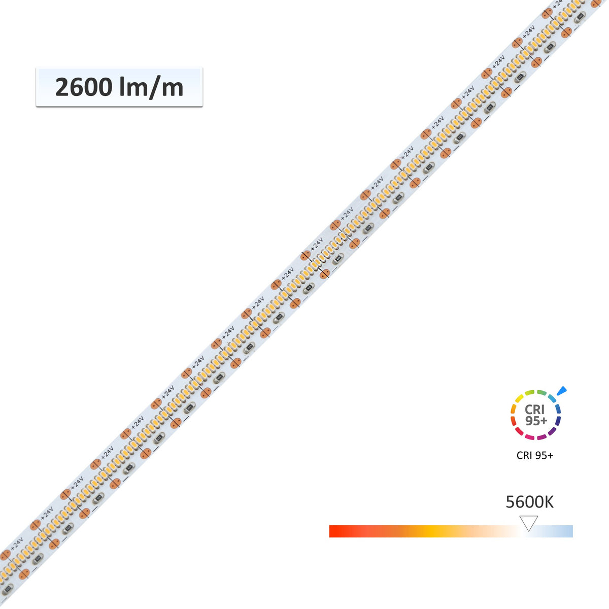 24V 5 meters 600 LEDs SMD 2110 LED flexible white light strip