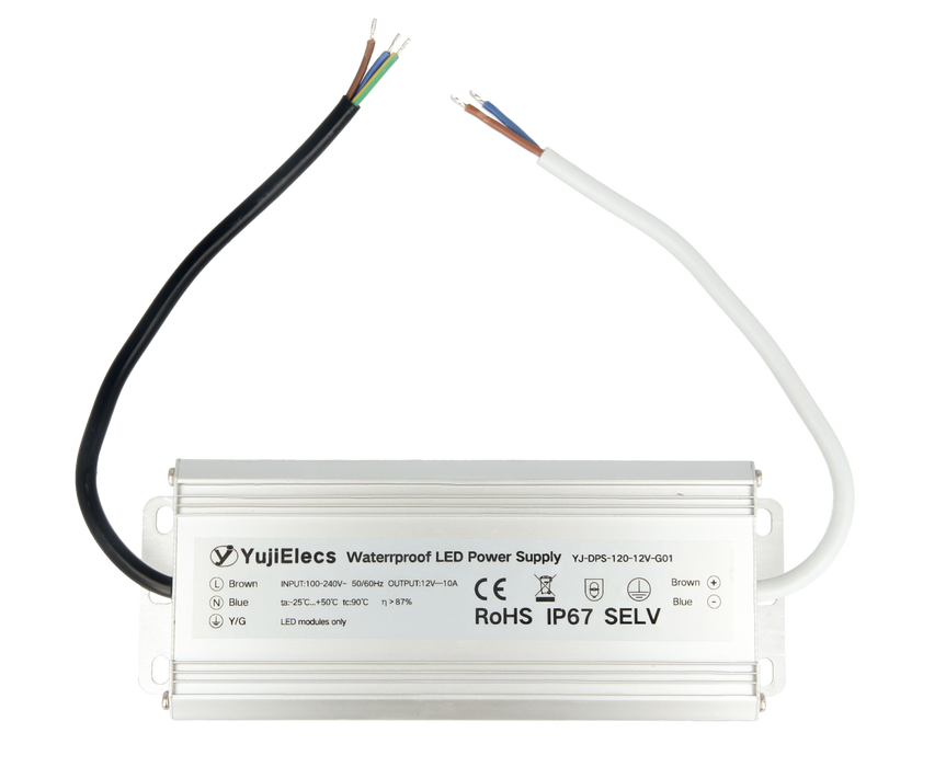 IP67 Waterproof Power Supply for LED Strips, 120W - YUJILEDS — YUJILEDS High CRI Webstore
