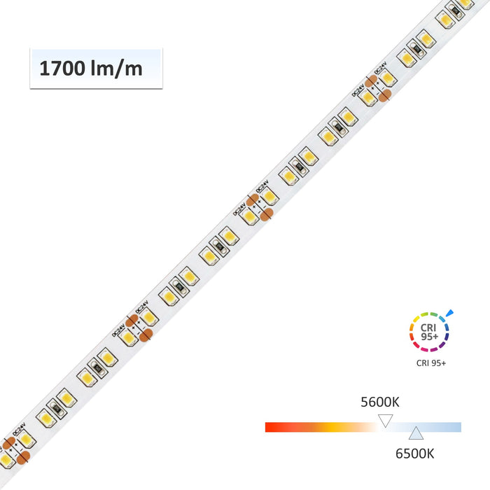 Low Output 2835 24V LED Strip, Cool White 6500K, 60/m, 5m Reel