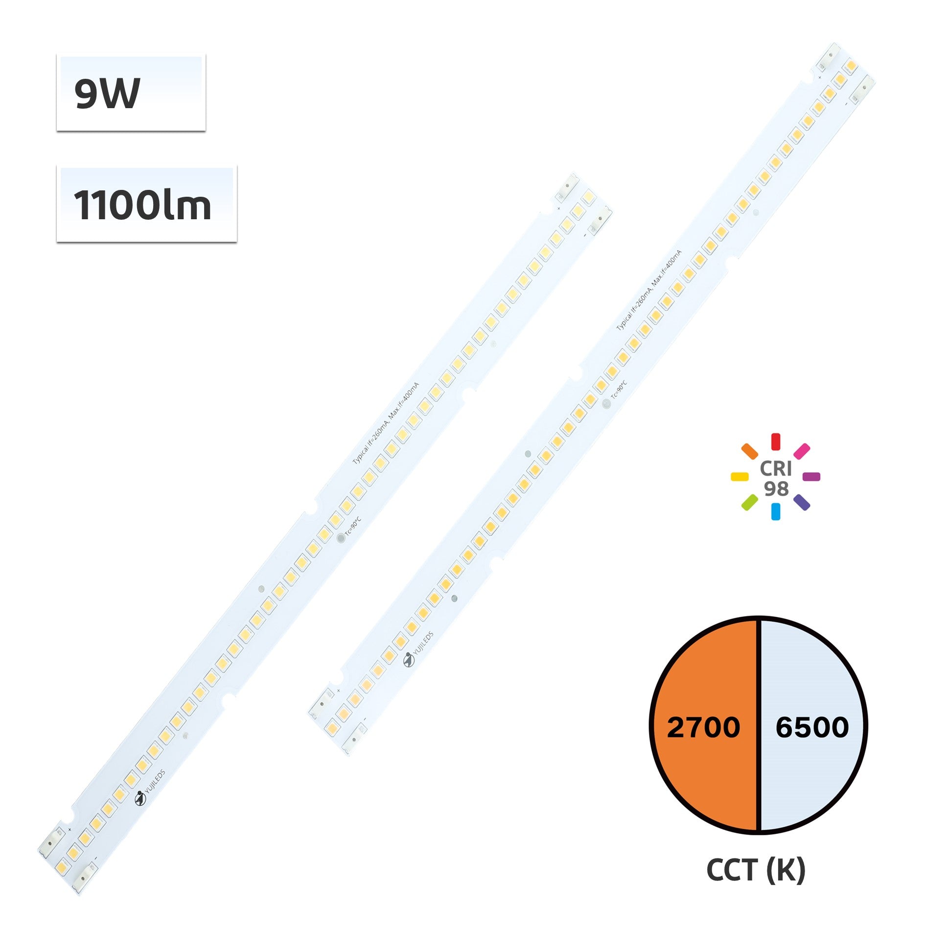 Set Led Module 9w YUJILEDS® CRI 98 9W 3030 Constant Current LED Linear Module - 10pcs