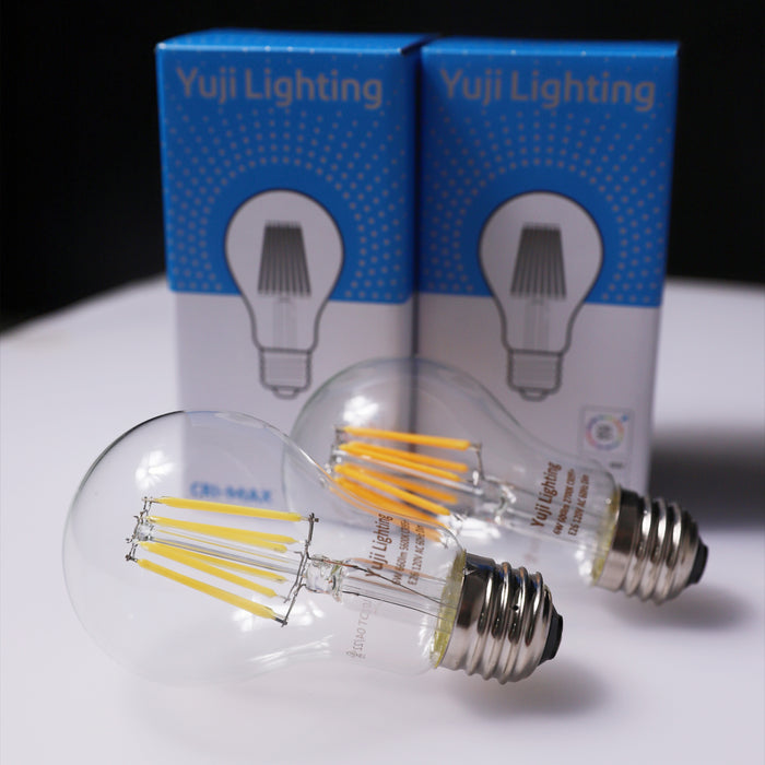 yujileds CRI-MAX™ CRI 95+ A19/A60 6W Dimmable LED Filament Bulb 