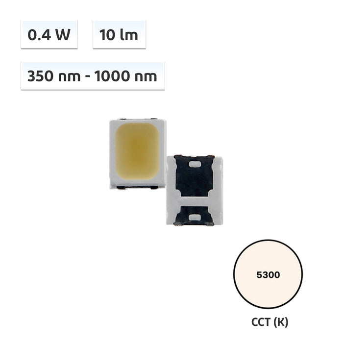 YUJILEDS® Hyperspectral (350nm-1000nm) 0.4W LED SMD - 2835