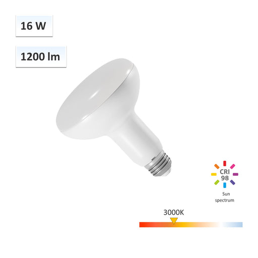 SunWave™ CRI 98 16W BR30 LED Bulb 3000K