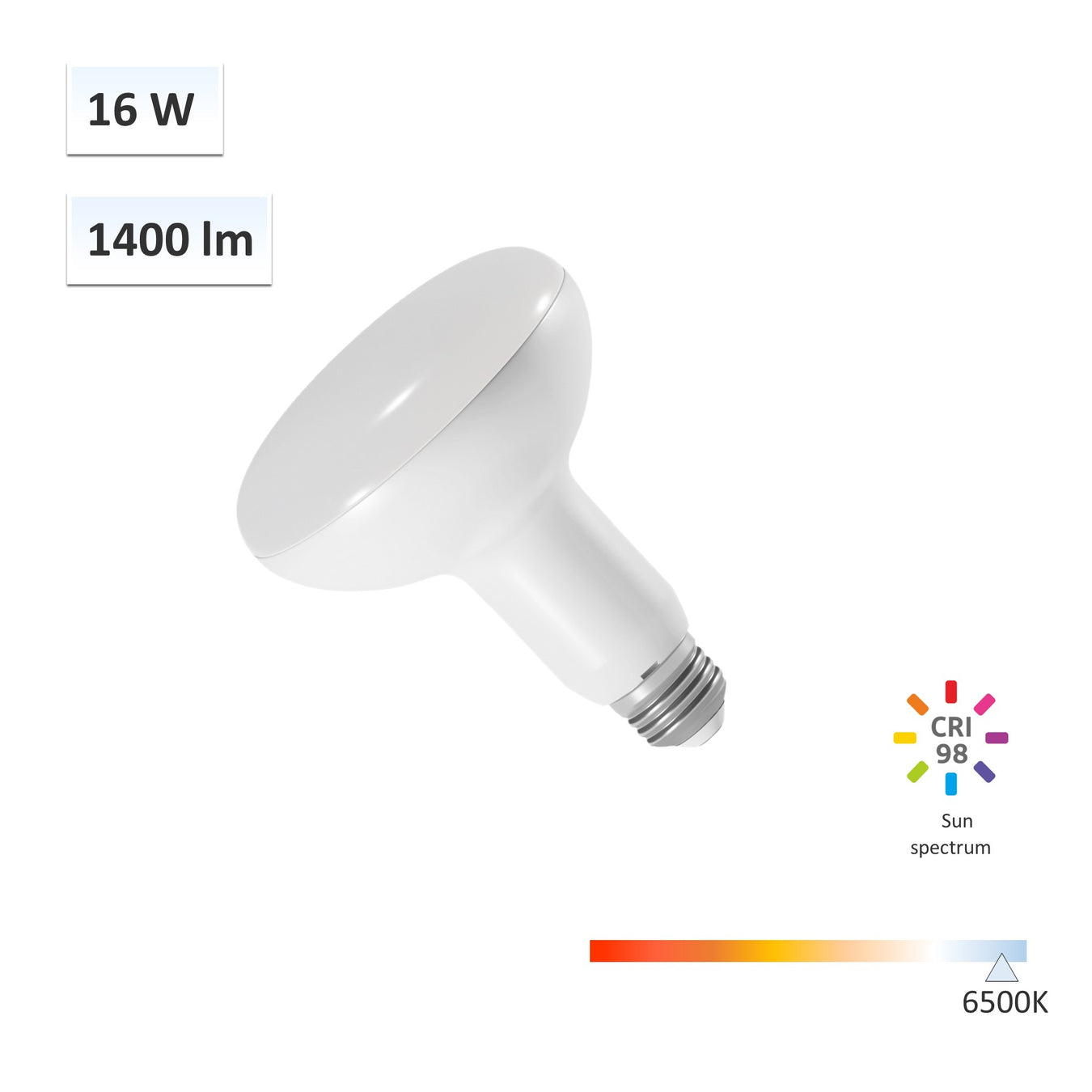 yujileds SunWave™ CRI 98 Flicker-Free Wellness Lighting 16W BR30 LED Bulb